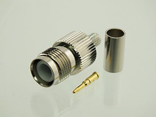 W5SWL Brand Premium Series TNC (RP) Reverse Polarity Female Crimp Coax Connector fits RG-58 2-Pack