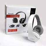 New Hi-Fi Stereo Bluetooth Headphone Headset with NFC function work for Samsung Android smart cell phone Apple Phone and almost all Tablet PC - NFC function - Over the head (White)