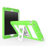 MoKo Case for iPad Mini 3 / 2 / 1, Silicone + White Hard Polycarbonate Protector with Foldable Stand Cover Case for Mini 3, Mini 2 and Mini (2012 1st gen), GREEN (Will not fit iPad Mini 4)