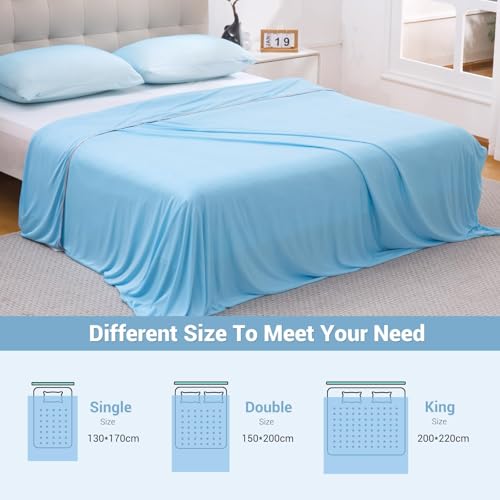Marchpower Cooling Summer Blanket, Arc-Chill 3.0 200 x 220 cm Double-Sided Lightweight and Cool Blanket Anti-Heat for Sofa, Office, Travel and Pet Bed Sheet – Blue