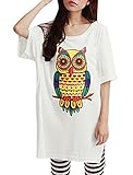 Allegra K Women Round Neck Short Sleeve Pullover T Shirt Loose Fit Tee