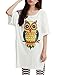 Allegra K Women Round Neck Short Sleeve Split Hem Printed Tunic Top