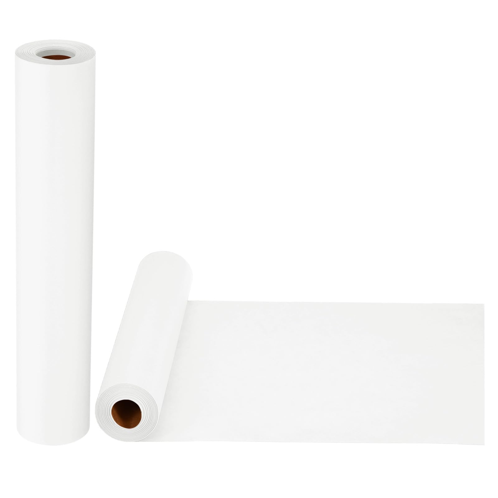 PATIKIL Wrapping Paper, 2 Pack 15"x800"(66') Bulletin Board Paper Roll Kraft Paper Roll Construction 80GSM for Shipping Packing Gift Wrapping Craft Flower Bouquet Christmas, White