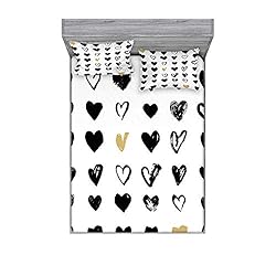 Ambesonne Love Fitted Sheet & Pillow Sham