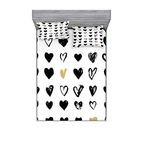 Ambesonne Love Fitted Sheet & Pillow Sham