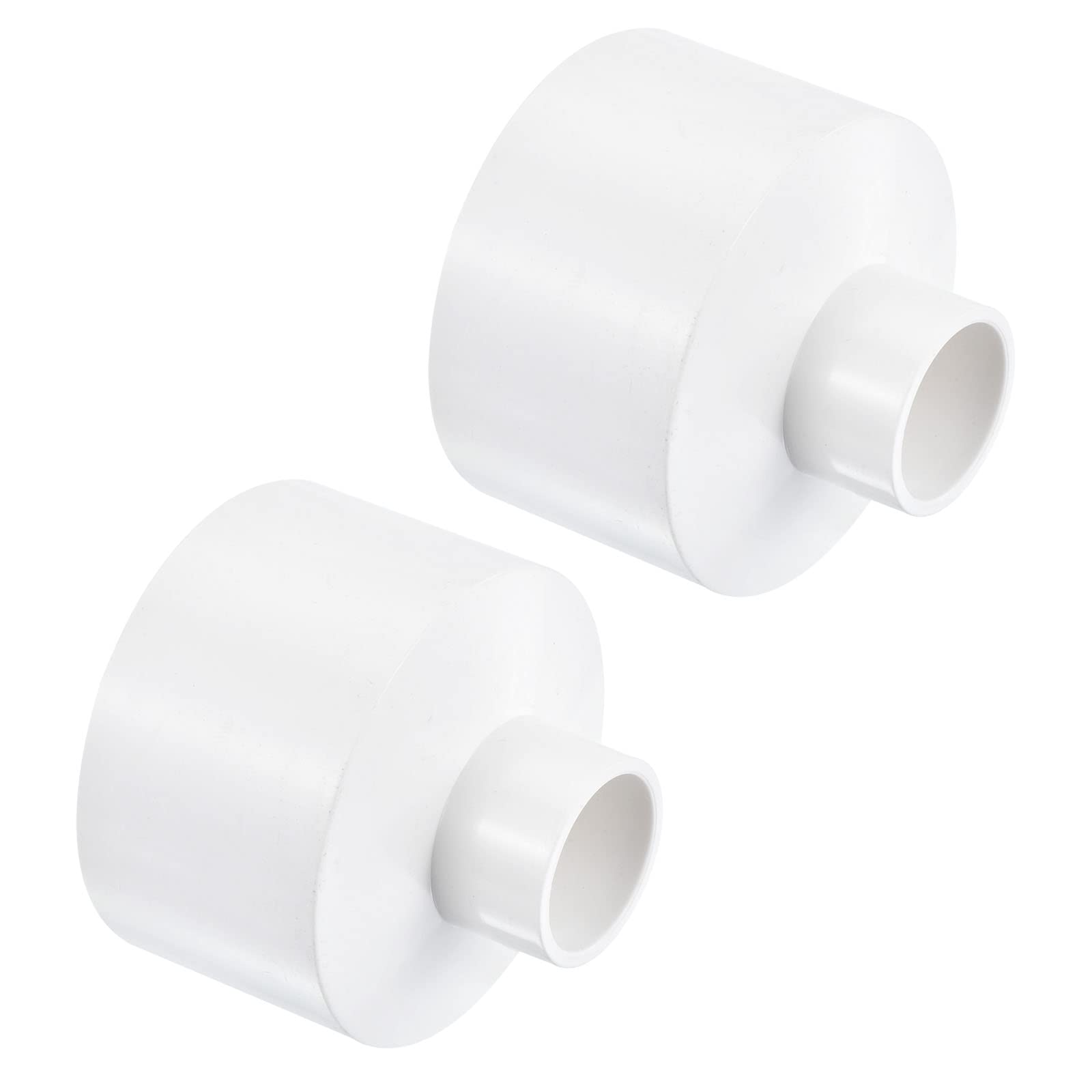 PATIKIL PVC Reducer Pipe Fitting 63mm to 25mm ID, 2 Pack Straight Coupling Adapter Connector, White — image 1