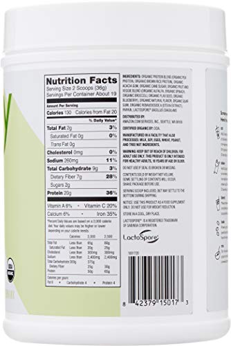 Amazon Brand - Revly Organic Plant-based Protein Powder, Vanilla, 1.5 Pound (19 Servings) - Thumbnail 4