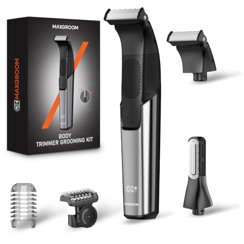 MAXGROOM Men's Electric Shaver Waterproof IPX6 | Men's Body Hair Removal, Shaver Intimate Parts with LED Display Charging Type-C Motor 7000RPM