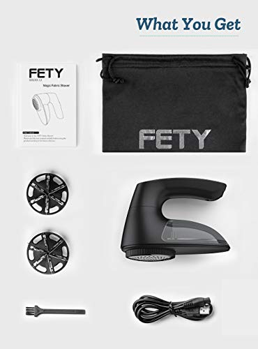 Sweater Fabric Shaver with 2 Replaceable 6-Leaf Blades, FETY Rechargeable Clothes Defuzzer Electric Lint Fuzz Pills Remover, Triple Protection & 60 Minutes Working, Trimmer Effectively Faster by 60% - Thumbnail 6