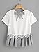 Floerns Women' Short Sleeve Ruffle Peplum Babydoll Blouse Top Black White M