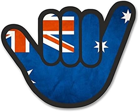 Australian Flag Shocker Hand Vinyl SELF ADHESIVE STICKER Decal - Sticker Graphic - Auto, Wall, Laptop, Cell, Truck Sticker for Windows, Cars, Trucks
