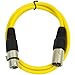 SEISMIC AUDIO - SAXLX-2 - 2' Yellow XLR Male to XLR Female Patch Cable - Balanced - 2 Foot Patch Cord