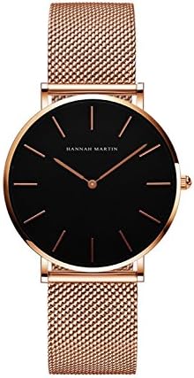 Women Rose Gold Watch Analog Quartz Stainless Steel Mesh Band Casual Fashion Women Watch with Bracelet