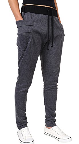 Yong Horse Mens Joggers Sweatpants Slim Fit Light Weight Skinny Open Bottom Running Pants (S, Dark Grey)