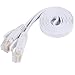 Fosmon (25 Feet - White) RJ45 CAT6 Snagless Ethernet Patch Cable [FLAT Tangle Free] - Ultra Speed Gigabit - Modem / Router / LAN / Printer / MAC / Laptop