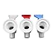 Smart Packs by OCSParts RWB217 Sunbeam Water Cooler Faucet, Tomlinson Blue/Red and White Handle, Combo Pack (Pack of 3)
