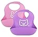 OBB Soft Silicone Baby Bib | Set of 2 (Pink/Purple)
