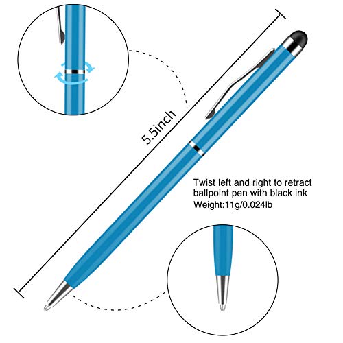 Stylus Pen, UROPHYLLA Stylus Pens for Touch Screens, 2 in 1 Capacitive Stylus Ballpoint Pen Stylus for iPad, Tablet, iPhone, Kindle, Samsung and Other Touch Screen Devices (Multicolor-12 Pack)