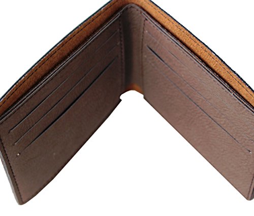 Custom Personalized Brown Leather Bi-Fold Men's Leather Wallet - Groomsman Fathers Day Gift - Engraved