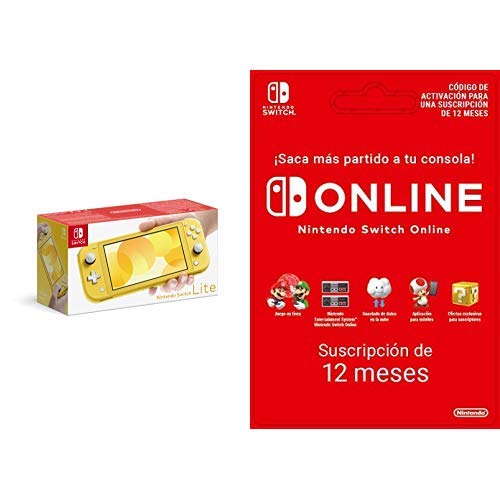 Nintendo-Switch-Lite-Consola-Amarillo-Nintendo-Switch-Online-12-Meses-Codigo-de-descarga