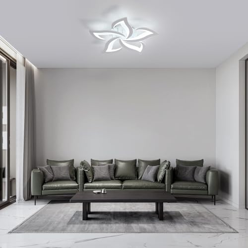 Comely Plafoniera LED Soffitto, 60W 6750LM Lampada da Soffitto Moderna, Plafoniera LED Design a Petalo Elegante per Soggiorno Camera da Letto Sala da Pranzo Bagno (Bianco Freddo 6500K, Diametro 60cm)
