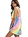 Romwe Women's Sleeveless V Neck Tie Dye Tunic Tops Casual Swing Tee Shirt Dress