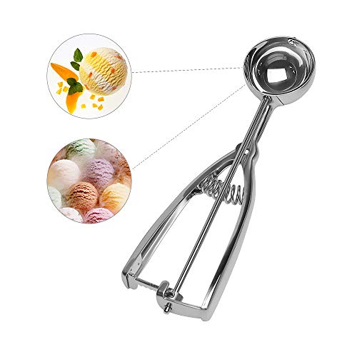 EVQ Ice Cream Scoops - Cookie Scoop for Baking Cookie Swedish Meatballs Cupcakes Muffins - ProfessionaI Heavy Duty Professional Ice Cream Scoop 18/8 Stainless Steel (16# Large)