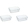 (Set of 3) Micro Clear 1.0 qt Kitchen Pantry Food Storage Container Set with Lid, Shatterproof, BPA Free, Dishwasher, Microwave Safe Canister, Fridge Refrigerator Organizer, Made in Japan