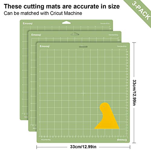 Emooqi Cutting Mat for Cricut Maker/Explore Air 2/Air/One(3pcs, 12x12