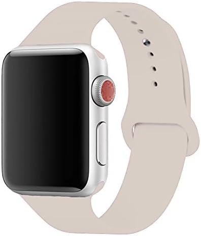Smart Watch Band,Soft Silicone Wristband Sport Strap Replacement Band for iWatch Series 1 Series 2, Series 3, Sport, Edition 38mm S/M Antique White