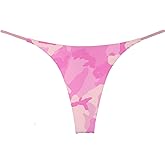 NE Beauty Pink Army Camo Flag Thong Womens (Set of 1) Military Print