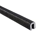 Trim-Lok Rubber-Lok - Fits 1/4" Edge, 17/32" Leg Length, 25' Length, Black, Sand Texture - Flexible PVC/Aluminum Edge Trim for a Secure Grip - Edge Protector for Sharp/Rough Surfaces, Easy to Install