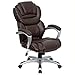 Flash Furniture Stella High Back Brown LeatherSoft Executive Swivel Ergonomic Office Chair with Arms
