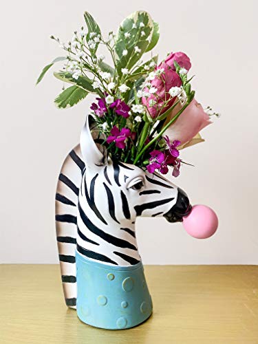 Face-Vase--Zebra-Vase-This-Fabulous-Flower-vase-Makes-an-Ideal-Elegant-Ceramic-Vase-for-Any-Home-or-Office-Decor-The-Perfect-Head-Planter-for-a-Touch-of-Animal-Magic-Zebra