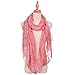 Womens Chiffon Embroidery Bandanna Long Scarf Lightweight Wrap Shawl Beach Cover Solid Color Scarves Roes Red free size