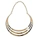 Phoenix b2c Exaggerated 3 Layers Women's Semi-Circle Statement Chain Choker Necklace (Golden)
