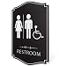 Gender Neutral Unisex/Handicap Men/Women Family Restroom Sign Black/White (9" x 6" 1pk) - ADA Compliant Braille Family Bathroom Sign with Double Sided 3M Tape for Offices, Businesses, and Restaurants