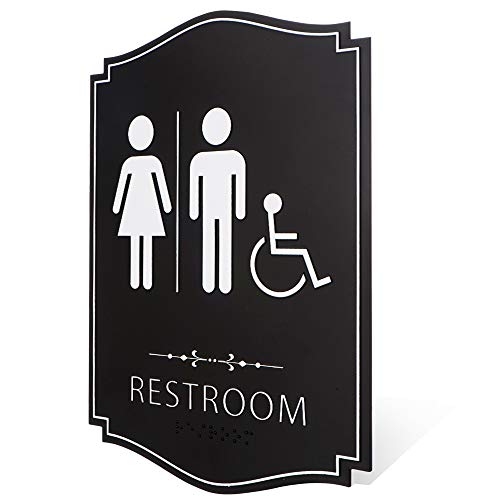 Kickfire Restroom Sign Unisex Bathroom Signs Male & Female Bathroom