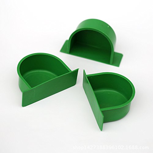 YOTHG Plastic Bird Feeding Trough Food Water Feeding Bowl Dish for Parrot Hamster Totoro Cage (Green)
