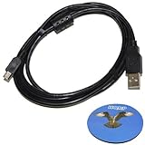 HQRP Long 6ft USB to Mini USB Cable for Sony Handycam DCR-SR42 DCR-SR42A DCR-SR45 DCR-SR46 Camcorder plus HQRP Coaster
