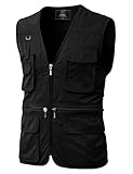 H2H Mens Casual Work Utility Hunting Travels Sports Mesh Vest with Pockets Black US L/Asia XL (KMOV0113)