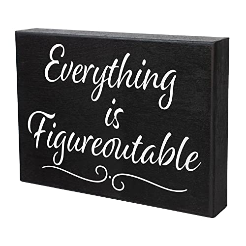 JennyGems Everything Is Figureoutable Sign, Office Decor, Desk Decor