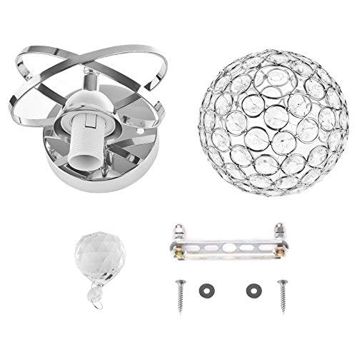 Crystal Wall Light, DDSKY Modern Luxury Crystal Wall Sconce Polished Chrome Finish Wall Sconce Lighting Fixuture with E14 Scoket (Silver)