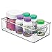 mDesign Stackable Storage Box with Built-in Handles – Transparent Medicine Box with Practical Design – Designed for Medicine Storage in The Household – Clear