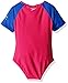 Speedo Girls' Toddler Short Sleeve Zip one Piece Swimsuit