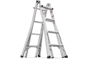 S.WALT 17 FT Aluminum Multi-Position Foldable Ladder, 5-in-1 Extension Ladder with Wide Anti-Slip Steps & Secure Hinge Locks for Home Indoor Outdoor Professional Use, 250 lbs Rated.