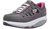 Skechers Women's Shape Ups 2.0 Comfort Stride Fashion Sneaker (Charcoal/Pink, 9.5)