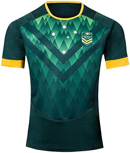 Wangxyan South Africa Home Away Men Rugby T Shirt Fan Supporters Jerseys Outdoor Casual Short Sleeve Running Fitness Rugby Tracksuit Adult Sportswear