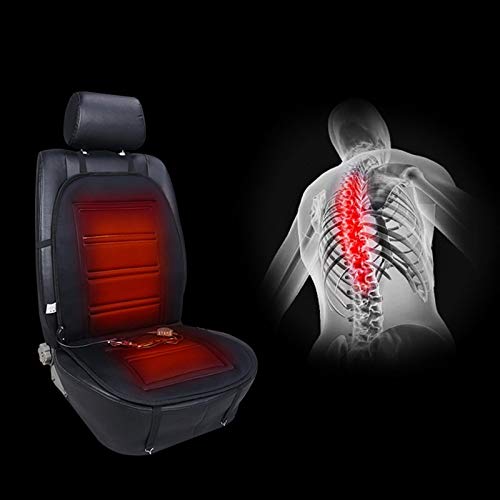 TOOGOO Heated Car Seat Cushion - Auto Seat Cover Warmer Auto Headed with Lumbar Support -Ice Cold Winter Weather Protector Heater Temperature Controller for Cars, Trucks, Vans SUV