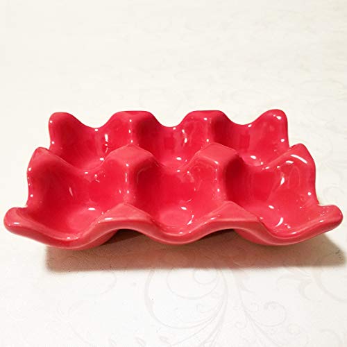 image for Komifa Ceramic Egg Holder Egg Tray Porcelain Fresh Egg Holder for Frid